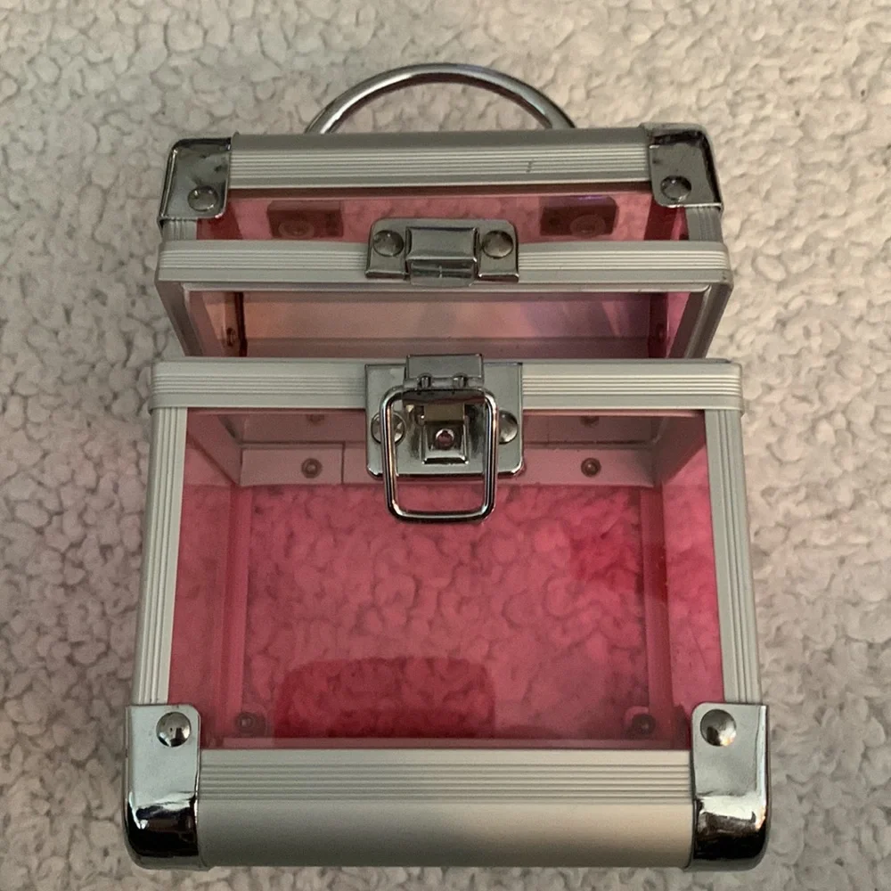 Pink Rectangular Jewelry Box / Makeup / Organizational Box